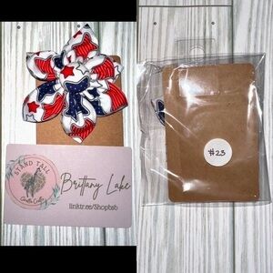 2/$10 Red/white/blue stars stripes Dog over the collar flower accessory new #23